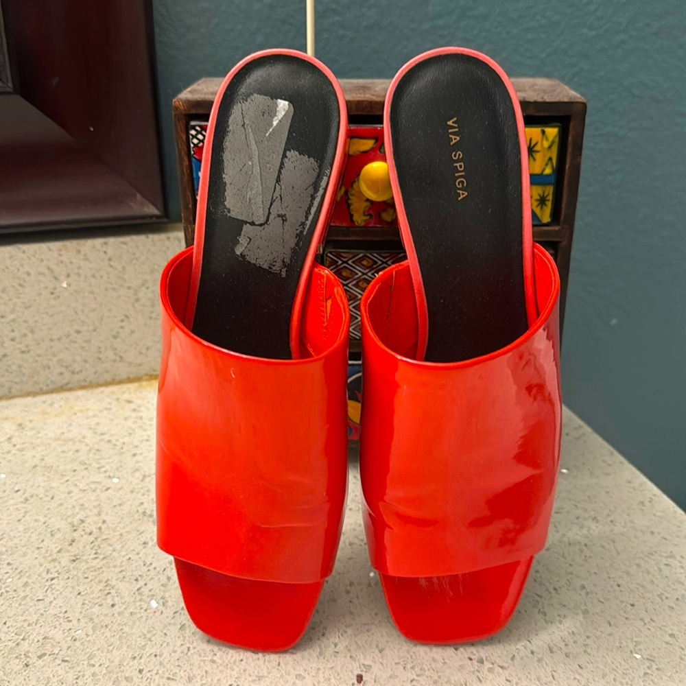 Via Spiga (hot orange) and  heeled mules sandal